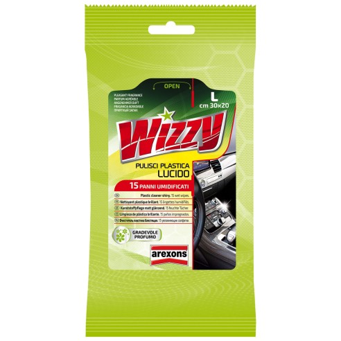 Wizzy pulisci plastica lucido 15 panni imbevuti Arexons 1934