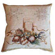 Cuscino divano natalizio in lurex 42x42 cm assortito sfoderabile