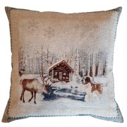 Cuscino divano natalizio in lurex 42x42 cm assortito sfoderabile