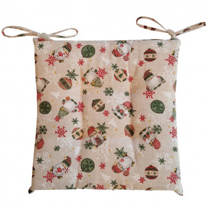 Cuscino per sedia natalizio 40x40cm Duendes 4pz 2
