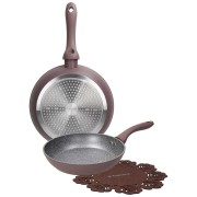 Set 2 padelle 24/28 cm alluminio marrone con proteggipentola