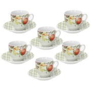 Tazzine caffè con piattino 80 cc Florence multicolor 6pz