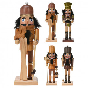 Schiaccianoci in legno soldato Natalizio marrone H 25 cm assortito