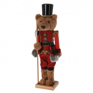 Schiaccianoci soldato natalizio Orso H 38 cm H&S Collection