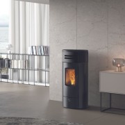 Stufa a pellet canalizzabile Yung130++ Nero opaco EK63