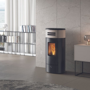 Stufa a pellet canalizzabile Yung130++ Tortora EK63 cover 2