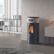 Stufa a pellet canalizzabile Yung130++ Tortora EK63