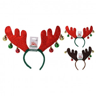hietto per capelli Renna natalizia con sonagli H 23 cm assortito h&s Collection