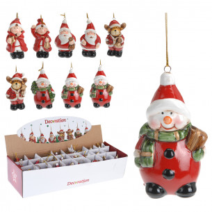 Pendente personaggio natalizio in resina H 7 cm assortito