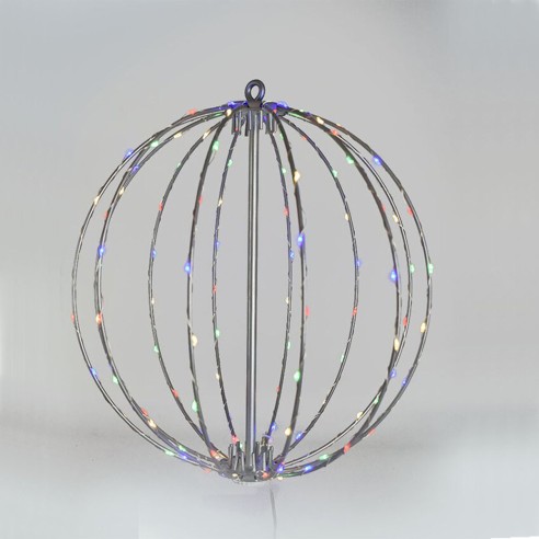 Sfera in metallo 3D 200 nano LED multicolor diam. 40 cm giochi luce memory Prequ D3788