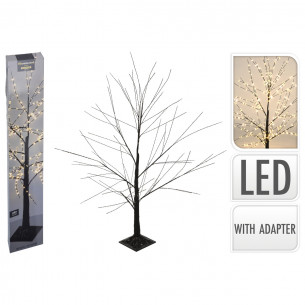 Albero di Natale luminoso nero 480 LED 120 cm bianco caldo