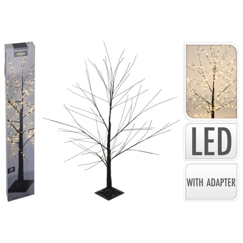 Albero di Natale luminoso nero 480 LED 120 cm bianco caldo