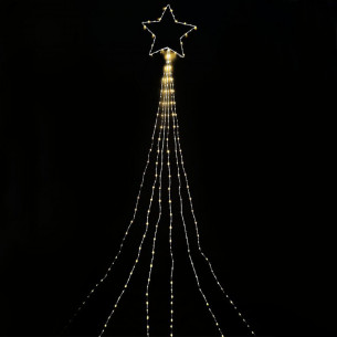 Cometa in metallo 320 nano LED luce calda effetto caduta telecomando Prequ D3766