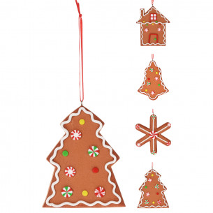 Pendente natalizio pan di zenzero H11 cm assortito