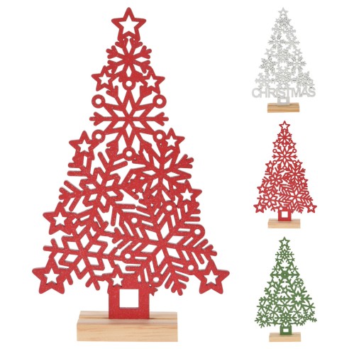 Alberello di Natale in legno H30 cm assortito