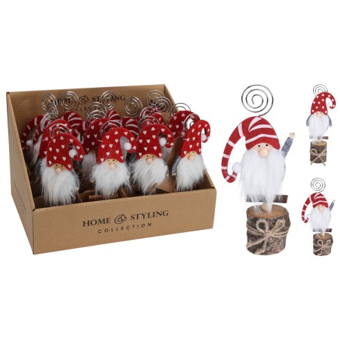 Segnaposto natalizio Babbo Natale con porta biglietto assortito
