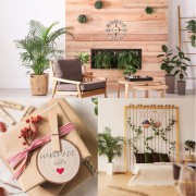 Disco decorativo in legno naturale con corteccia