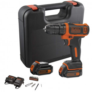 Trapano avvitatore 10,8V 2 batterie 1,5Ah kit Black+Decker BDCDD12KB-QW
