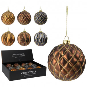 Palline di Natale sfera glitter Ø 8 cm H&S Collection