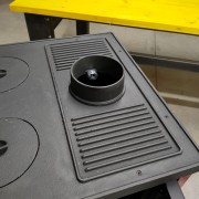 Cucina a legna Lina acciaio rosso Blinky scarico