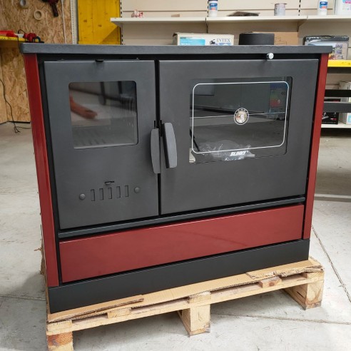 Cucina a legna Lina acciaio rosso Blinky chiusa