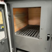 Cucina a legna Lina acciaio rosso Blinky focolare