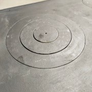 Cucina a legna Lina acciaio rosso Blinky cerchi