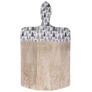 Tagliere in legno di mango decorato con manico Xmas Nature