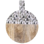 Tagliere tondo in legno di mango Ø 28 cm decoro natalizio Xmas Nature