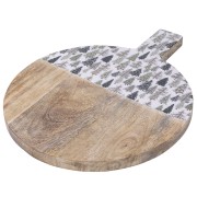 Tagliere tondo in legno di mango Ø 28 cm decoro natalizio Xmas Nature