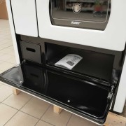 Cucina a legna Bella acciaio bianca Blinky cassetto inferiore