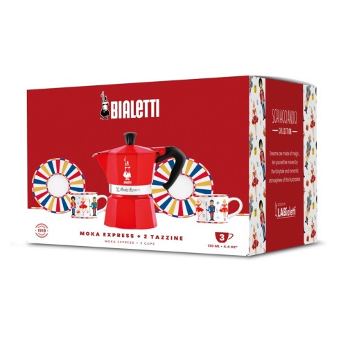 Set Moka Express Bialetti + 2 tazzine caffè