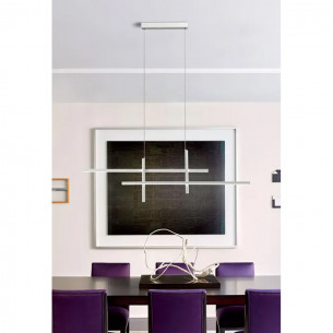 Trinidad lampadario LED integrato, 4 luci, 1900LM, bianco, Novecento ambientato