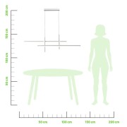 Trinidad lampadario LED integrato, 4 luci, 1900LM, bianco, Novecento