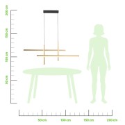 Trinidad lampadario Trinidad LED integrato, 4 luci, 1900LM,  nero/oro, Novecento