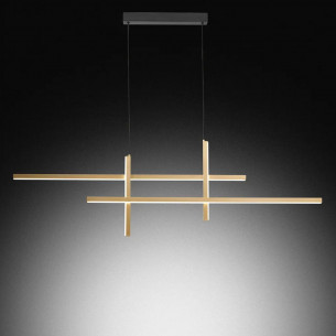 Trinidad lampadario Trinidad LED integrato, 4 luci, 1900LM,  nero/oro, Novecento 2