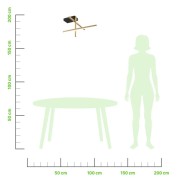 Trinidad plafoniera LED integrato, nero/oro, 1050LM, Novecento