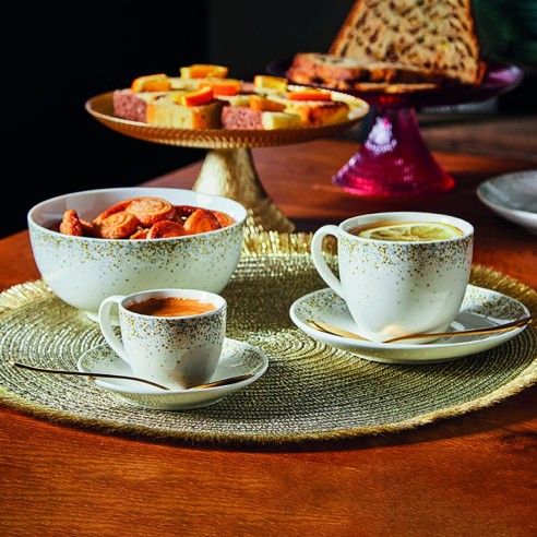 Set 6 tazzine the con piattino 230 cc Astrid New Bone China Tognana