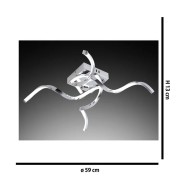 Evelin plafoniera moderna LED, alluminio, 1960LM, cromo, Novecento