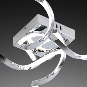 Evelin plafoniera moderna LED, alluminio, 1960LM, cromo, Novecento 2