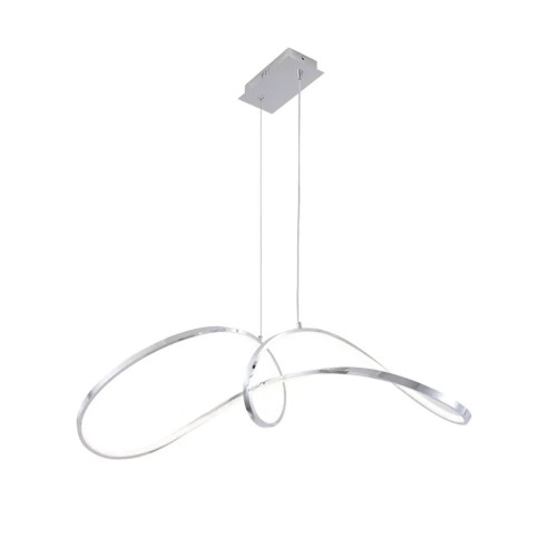 Evelin lampadario moderno LED  alluminio cromo, 2239 lm, Novecento