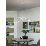 Evelin lampadario moderno LED  alluminio cromo, 2239 lm, Novecento