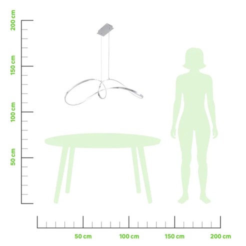 Evelin lampadario moderno LED, metallo, cromo Novecento