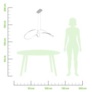 Evelin lampadario moderno LED, metallo, cromo Novecento