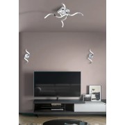 Evelin plafoniera moderna LED, alluminio, 1960LM, cromo, Novecento