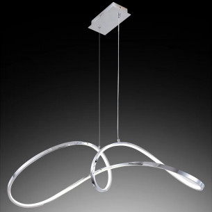 Evelin lampadario moderno LED  alluminio cromo, 2239 lm, Novecento 2