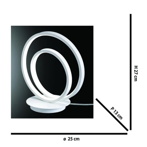 Lampada da tavolo Kara LED integrato bianco Ø25 cm