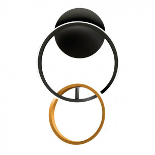 Kara applique LED integrato, metallo nero/oro Novecento