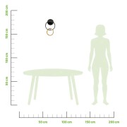 Kara applique LED integrato, metallo nero/oro Novecento