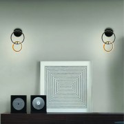 Kara applique LED integrato, metallo nero/oro Novecento